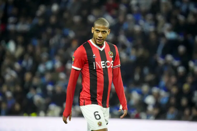 Jean Clair TODIBO of Nice during the Ligue 1 Uber Eats match between Havre Athletic Club and Olympique Gymnaste Club Nice at Stade Oceane on December 16, 2023 in Le Havre, France. (Photo by Hugo Pfeiffer/Icon Sport)