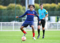 Mathis Amougou a inscrit le but égalisateur des Bleus en fin de match face à l'Allemagne. - Photo by Franco Arland/Icon Sport.