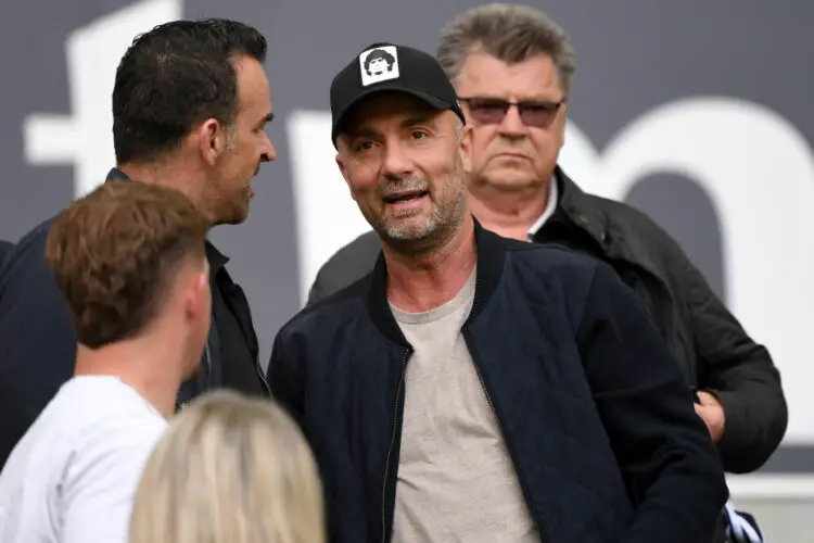 Christophe DUGARRY during the Ligue 2 BKT match between Bordeaux and Laval at Stade Matmut Atlantique on May 20, 2023 in Bordeaux, France. (Photo by Anthony Bibard/FEP/Icon Sport)