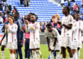 10 Alexandre LACAZETTE (ol) - 37 Ernest Nuamah APPIAH (ol) - 24 Johann LEPENANT (ol) - 80 Skelly ALVERO (ol) - 02 Sinaly DIOMANDE (ol) during the Ligue 1 Uber Eats match between Olympique Lyonnais and Football Club de Metz at Groupama Stadium on November 5, 2023 in Lyon, France. (Photo by Anthony Bibard/FEP/Icon Sport)