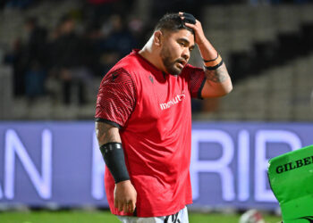 Sebastien Taofifenua of Lyon during the Top 14 match between Union Bordeaux Begles and LOU Rugby at Stade Chaban-Delmas on December 22, 2023 in Bordeaux, France. (Photo by Loic Cousin/Icon Sport)