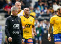 Roanan O GARA, Headcoach of La Rochelle and Teddy THOMAS of La Rochelle during the Top 14 match between Stade Rochelais and Lyon Olympique Universitaire at Stade Marcel Deflandre on August 26, 2023 in La Rochelle, France. (Photo by Eddy Lemaistre/Icon Sport)