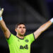 Aston Villa goalkeeper Emiliano Martinez at the end of the Premier League match at the Gtech Community Stadium, London. Picture date: Sunday December 17, 2023.   - Photo by Icon sport