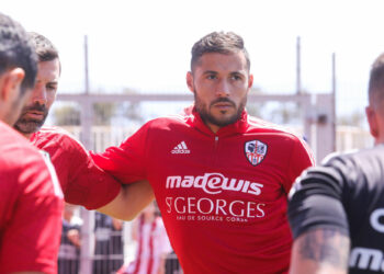 Youcef BELAILI of Ajaccio before the Ligue 1 Uber Eats match between Ajaccio and Brest on April 23, 2023 in Ajaccio, France. (Photo by Michel Luccioni/Icon Sport)