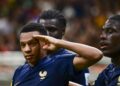 (231118) -- JAKARTA, Nov. 18, 2023 (Xinhua) -- Joan Tincres (L) of France celebrates scoring during the group E match of the FIFA World Cup U17 between The United States and France at The Jakarta International Stadium in Jakarta, Indonesia, Nov 18, 2023. (Xinhua/Zulkarnain) - Photo by Icon sport