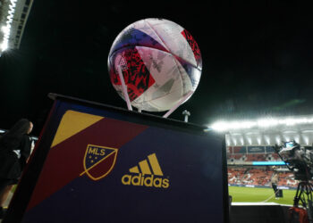 Nov 6, 2023; Sandy, Utah, USA; MLS Adidas match ball pictured at America First Field. Mandatory Credit: Gabriel Mayberry-USA TODAY Sports/Sipa USA - Photo by Icon sport