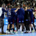 Team of France celebrates during the Men's EHF Euro 2024 match between France and Iceland on January 20, 2024 in Cologne, Germany. (Photo by Hugo Pfeiffer/Icon Sport)