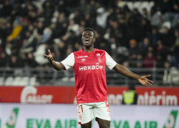 Azor MATUSIWA of Reims during the Ligue 1 Uber Eats match between Stade de Reims and Havre Athletic Club at Stade Auguste Delaune on December 20, 2023 in Reims, France. (Photo by Hugo Pfeiffer/Icon Sport)