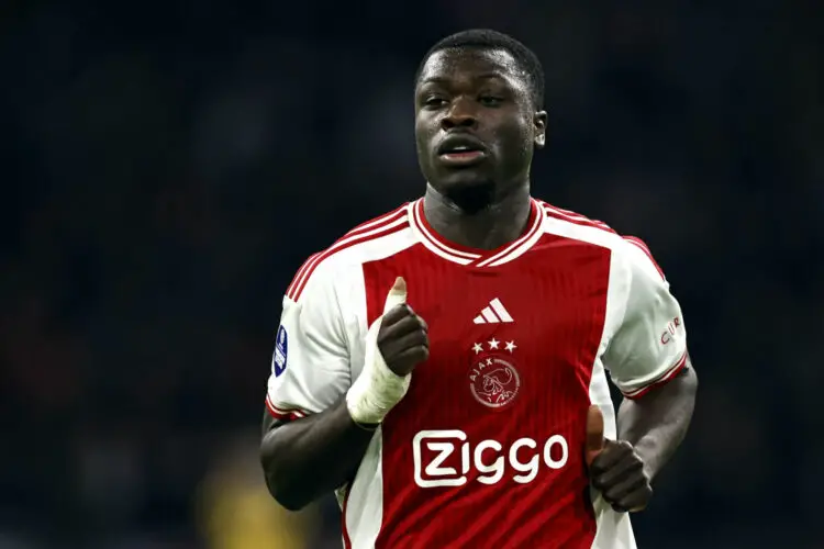 AMSTERDAM - Brian Brobbey of Ajax during the Dutch Eredivisie match between Ajax Amsterdam and PEC Zwolle at the Johan Cruijff ArenA on December 17, 2023 in Amsterdam, Netherlands. ANP MAURICE VAN STEEN - Photo by Icon sport