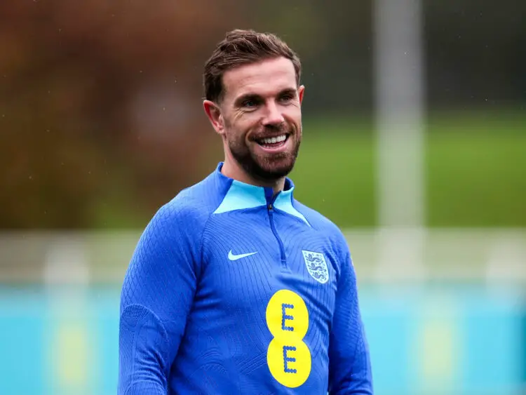 England's Jordan Henderson during a training session at St. George's Park, Burton upon Trent. Picture date: Tuesday November 14, 2023. - Photo by Icon sport