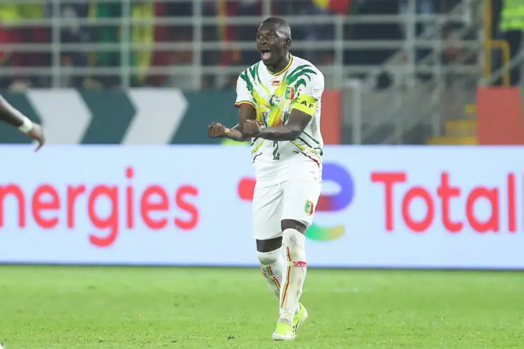 Sikou Niakate of Mali celebrates goal during the 2023 Africa Cup of Nations Finals match between Mali and South Africa at Amadou Gon Coulibaly Stadium in Korhogo on 16 January 2024 - Photo by Icon Sport