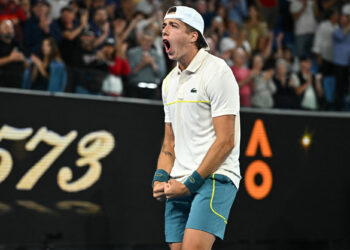 Arthur Cazaux (FRA) during his second round match at the 2024 Australian Open at Melbourne Park in Melbourne, Australia, on January 18, 2024. Photo by Corinne Dubreuil/ABACAPRESS.COM - Photo by Icon Sport