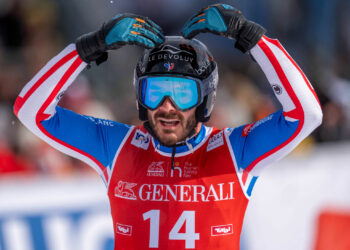 Cyprien Sarrazin of France during Audi FIS Alpine Ski World Cup - Men's Downhill Training Hahnenkamm on January 19, 2024 in Kitzbuehel, Tyrol, Austria. Photo by Klaus Pressberger /SEPA/APA/ABACAPRESS.COM - Photo by Icon Sport