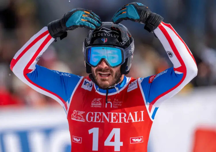 Cyprien Sarrazin of France during Audi FIS Alpine Ski World Cup - Men's Downhill Training Hahnenkamm on January 19, 2024 in Kitzbuehel, Tyrol, Austria. Photo by Klaus Pressberger /SEPA/APA/ABACAPRESS.COM - Photo by Icon Sport