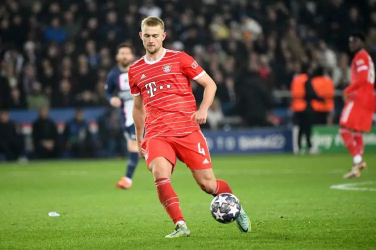 04 Matthijs DE LIGT (bay) during the UEFA Champions League, Round of 16 match between PSG and Bayern Munich at Parc des Princes on February 14, 2023 in Paris, France. (Photo by Anthony Bibard/FEP/Icon Sport)