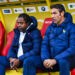 Headcoach of France Bernard DIOMEDE and Robert PIRES during the UEFA Euro 2024, qualifications match between France U19 and Denmark U19 at Stade de la Source on November 21, 2023 in Orleans, France. (Photo by Daniel Derajinski/Icon Sport)