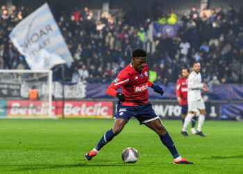 Jonathan DAVID of Lille during the French Cup match between Racing Club de France and LOSC Lille at Stade Walter Luzi on January 21, 2024 in Chambly, France. (Photo by Daniel Derajinski/Icon Sport)