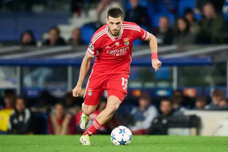 David Jurasek of SL Benfica during the UEFA Champions League match, Group D, between Real Sociedad and Benfica played at Reale Arena Stadium on November 8, 2023 in San Sebastian, Spain. (Photo by Cesar Ortiz / Pressinphoto / Icon Sport)   - Photo by Icon sport