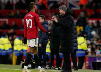 Marcus Rashford (à gauche) Erik ten Hag  (à droite) - Manchester United - Photo by Icon Sport.