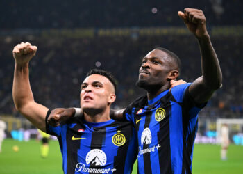 Lautaro Martinez (à gauche) et Marcus Thuram (à droite) - Inter Milan - Photo by Icon sport.