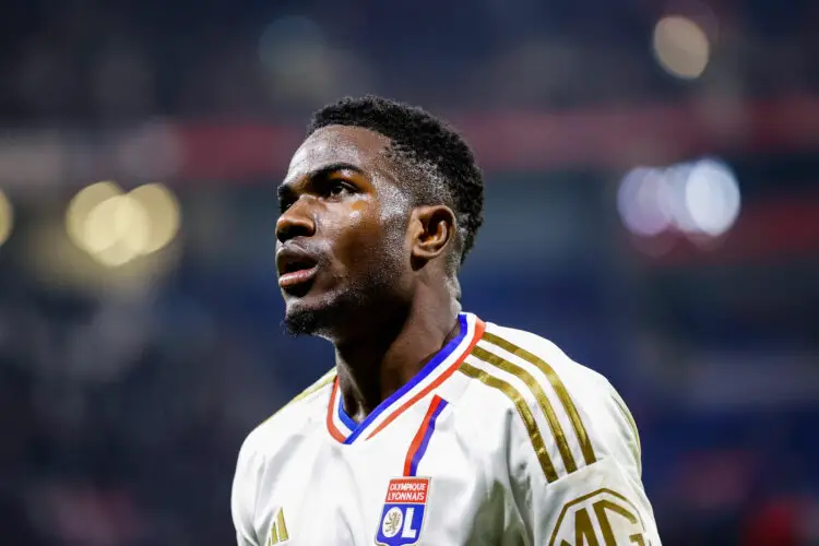Ernest NUAMAH of Lyon during the Ligue 1 Uber Eats match between Olympique Lyonnais and Football Club de Nantes at Groupama Stadium on December 20, 2023 in Lyon, France. (Photo by Loic Baratoux/FEP/Icon Sport)