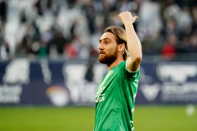 22 Victor LOBRY (asse) during the Ligue 2 BKT match between Football Club des Girondins de Bordeaux and Association Sportive de Saint-Etienne at Stade Matmut Atlantique on December 16, 2023 in Bordeaux, France. (Photo by Dave Winter/FEP/Icon Sport)