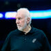 Jan 19, 2024; Charlotte, North Carolina, USA; San Antonio Spurs head coach Gregg Popovich during the second half against the Charlotte Hornets at the Spectrum Center. Mandatory Credit: Sam Sharpe-USA TODAY Sports/Sipa USA - Photo by Icon Sport