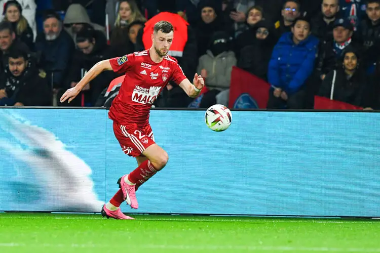 Jeremy le DOUARON of Stade Brestois 29 during the Ligue 1 Uber Eats match between Paris Saint-Germain Football and Stade Brestois 29 at Parc des Princes on January 28, 2024 in Paris, France. (Photo by Daniel Derajinski/Icon Sport)   - Photo by Icon Sport