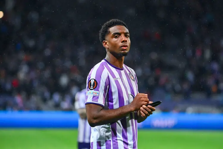 Logan Evans Costa of Toulouse Football Club during the UEFA Europa League match between Toulouse Football Club and Sport Lisboa e Benfica at Stadium de Toulouse on February 22, 2024 in Toulouse, France. (Photo by Loic Cousin/Icon Sport)   - Photo by Icon Sport
