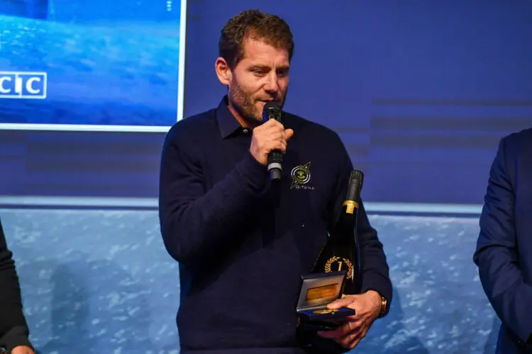 Charles CAUDRELIER of France during the trophy cemerony of Route du Rhum on December 10, 2022 in Paris, France. (Photo by Franco Arland/Icon Sport)