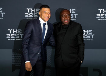Kylian MBAPPE of PSG and his father Wilfried MBAPPE. Icon Sport