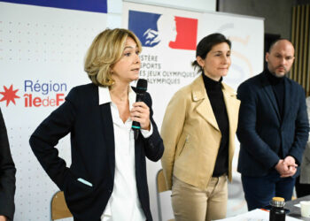 Valerie Pecresse, President of the Ile-de-France Region during the press conference on December 1, 2023 dedicated to high performance to take stock of the situation 8 months ahead of France's hosting of the Paris 2024 Olympic and Paralympic Games and as part of the deployment of the Maison de la Performance within the Lycee Marcel Cachin during the 2024 Olympic Games. Photo by Tomas Stevens/ABACAPRESS.COM - Photo by Icon sport