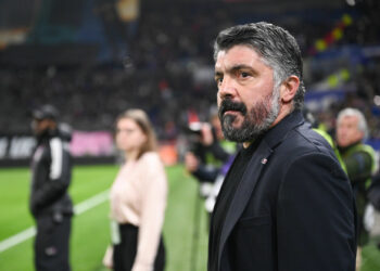 Gennaro GATTUSO Head Coach of Olympique de Marseille during the Ligue 1 Uber Eats match between Olympique Lyonnais and Olympique de Marseille at Groupama Stadium on February 4, 2024 in Lyon, France. (Photo by Anthony Bibard/FEP/Icon Sport)