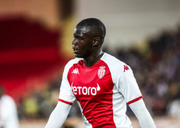 Malang SARR of Monaco during the UEFA Europa League match between Monaco and Bayer Leverkusen at Louis II Stadium on February 23, 2023 in Monaco, Monaco. (Photo by Johnny Fidelin/Icon Sport)