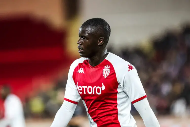 Malang SARR of Monaco during the UEFA Europa League match between Monaco and Bayer Leverkusen at Louis II Stadium on February 23, 2023 in Monaco, Monaco. (Photo by Johnny Fidelin/Icon Sport)