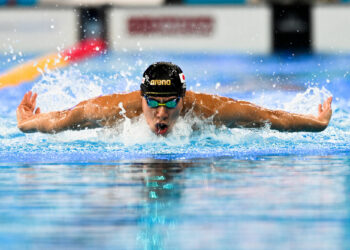 Tomoru Honda from Japan during World Aquatics Championships Doha 2024- Photo by Icon Sport