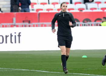 Stephanie FRAPPART (ARBITRE) during the Ligue 1 Uber Eats match between Olympique Gymnaste Club Nice and Football Club de Metz at Allianz Riviera on January 27, 2024 in Nice, France. (Photo by Christophe Saidi/FEP/Icon Sport)