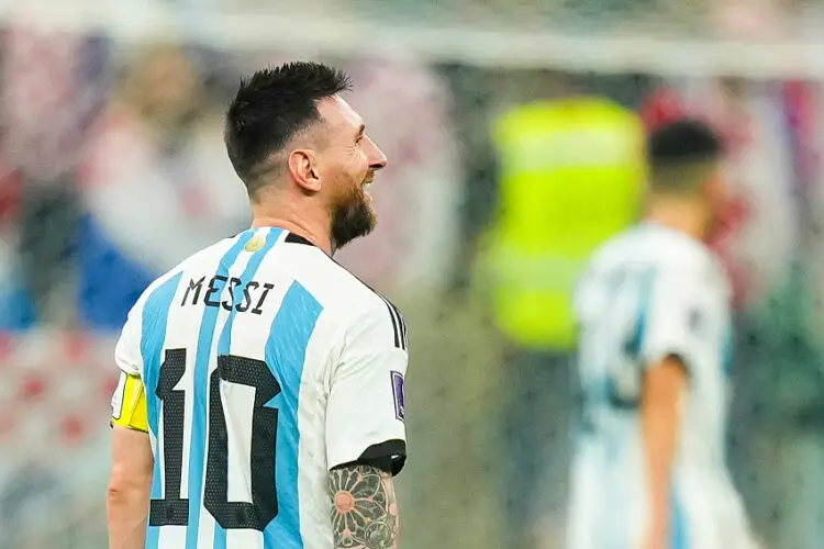 Lionel Messi avec l'Argentine face à la Croatie lors de la Coupe du Monde 2022 - Photo by Icon Sport