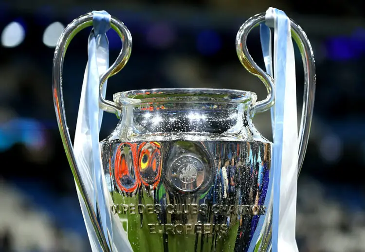 A general view of the UEFA Champions League trophy on display ahead of the UEFA Champions League Group G match at the Etihad Stadium, Manchester. Picture date: Tuesday November 7, 2023. - Photo by Icon sport   - Photo by Icon Sport