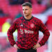 Manchester United's Mason Mount warming up prior to kick-off during the Premier League match at Old Trafford, Manchester. Picture date: Saturday November 11, 2023. - Photo by Icon sport   - Photo by Icon Sport