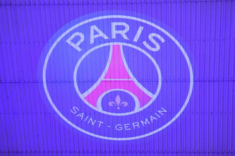 Illustration of the PSG logo during the Womens D1 Arkema match between Football Club Fleury 91 and Paris Saint-Germain at Stade Robert Bobin on February 2, 2024 in Bondoufle, France. (Photo by Daniel Derajinski/Icon Sport)   - Photo by Icon Sport