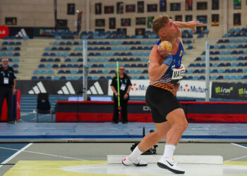 Kevin MAYER of France competes men's shot put heptathlon during the French Elite Indoor Championship on February 17, 2024 in Miramas, France. (Photo by Emma Coustham/Icon Sport)   - Photo by Icon Sport