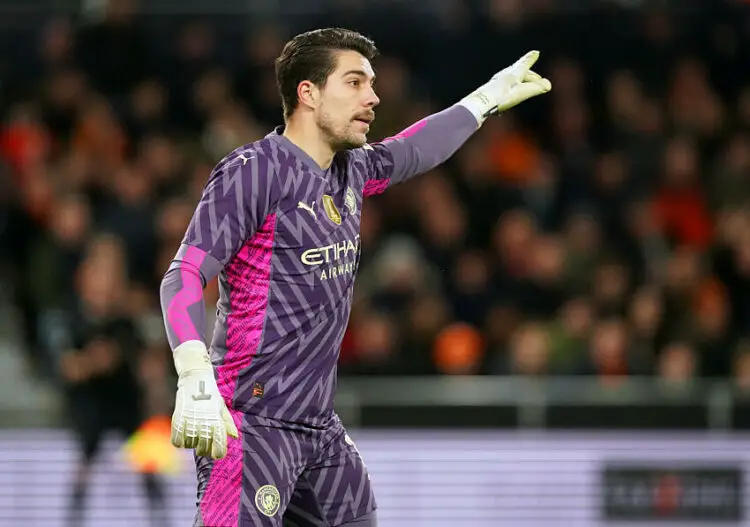 Manchester City goalkeeper Stefan Ortega during the Emirates FA Cup fifth round match at Kenilworth Road, Luton. Picture date: Tuesday February 27, 2024.   - Photo by Icon Sport