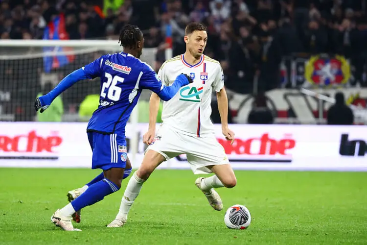 Nemanja Matic of Lyon during the Quarter-Final match between Lyon and Strasbourg at Groupama Stadium on February 27, 2024 in Lyon, France. (Photo by Alex Martin/Icon Sport)   - Photo by Icon Sport