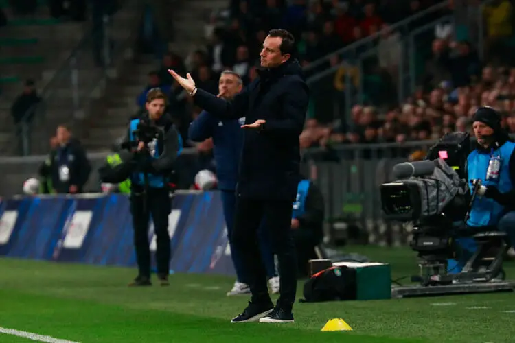Head Coach Julien STEPHAN of Stade Rennais FC during the Quarter-Final match between Le Puy and Rennes at Stade Geoffroy-Guichard on February 29, 2024 in Saint-Etienne, France. (Photo by Romain Biard/Icon Sport)  - Photo by Icon Sport