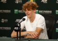 March 06, 2024  Jannik Sinner speaks during a press conference at the BNP Paribas Open tennis tournament. Charles Baus/CSM/Sipa USA (Credit Image: © Charles Baus/Cal Sport Media/Sipa USA)  - Photo by Icon Sport