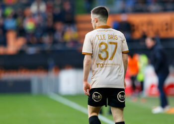 37 Theo LE BRIS (fcl) during the Ligue 1 Uber between match Lorient and Lyon at Stade Yves Allainmat on March 9, 2024 in Lorient, France.(Photo by Loic Baratoux/FEP/Icon Sport)   - Photo by Icon Sport
