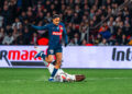 Bradley BARCOLA of PSG and Jordan LOTOMBA of Nice during the French Cup match between PSG and OGC Nice at Parc des Princes on March 13, 2024 in Paris, France.(Photo by Alexandre Martins/Icon Sport)   - Photo by Icon Sport