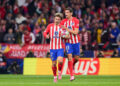 Antoine Griezmann (L) and Stefan Savic (R) of Atletico de Madrid celebrate after scoring a goal during the 2023/24 UEFA Champions League Round of 16 Leg 2 of 2 between Atletico Madrid and Inter at Civitas Metropolitano Stadium. Atletico Madrid wins 3:2 on penalties. (Photo by Federico Titone / SOPA Images/Sipa USA)   - Photo by Icon Sport