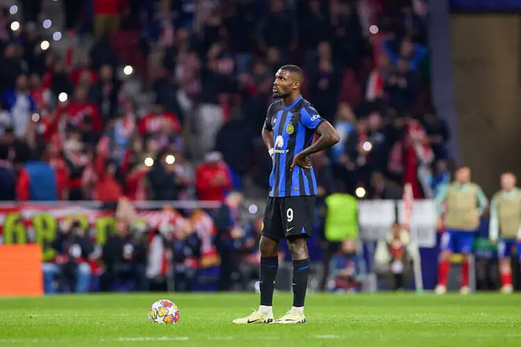 Marcus Thuram of FC Internazionale Milano seen during the 2023/24 UEFA Champions League Round of 16 Leg 2 of 2 between Atletico Madrid and Inter at Civitas Metropolitano Stadium. Atletico Madrid wins 3:2 on penalties. (Photo by Federico Titone / SOPA Images/Sipa USA)   - Photo by Icon Sport